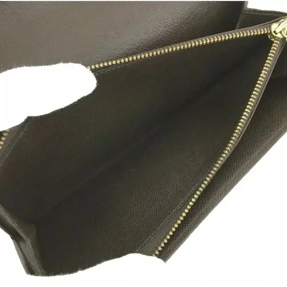 LOUIS VUITTON DAMIER PORTEFEIULLE SARAH LONG BIFOLD WALLET BROWN - Picture 6 of 7